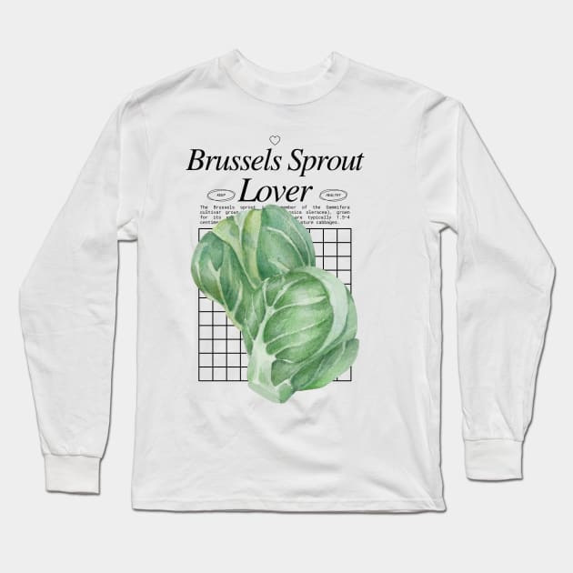 Brussel Sprouts - Veggies Lover Design Long Sleeve T-Shirt by Millusti